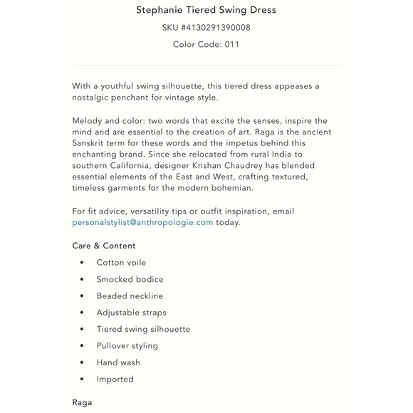 SOLD Anthropologie Raga Stephanie Tiered Swing Dress - Picture 6 of 6